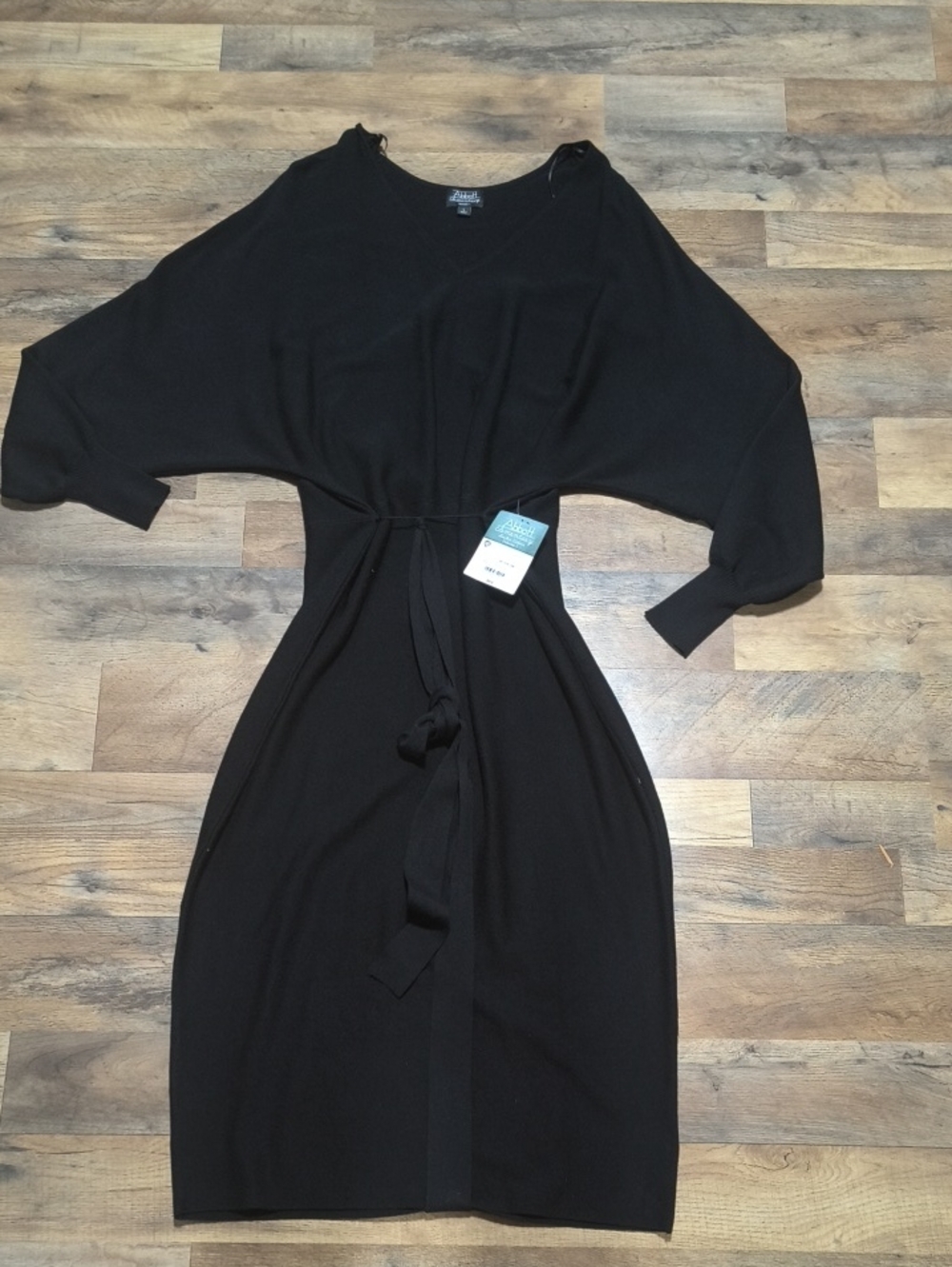 Classic Black Midi Tie-Waist Dress